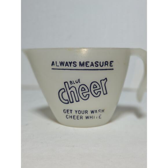 Cheer - Vintage Laundry Detergent Measuring Cup White Plastic - Spout & Handle - Picture 1 of 6